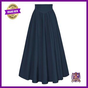 Victorian Maxi Skirt High Waisted Elastic Renaissance Flowy Long Skirt